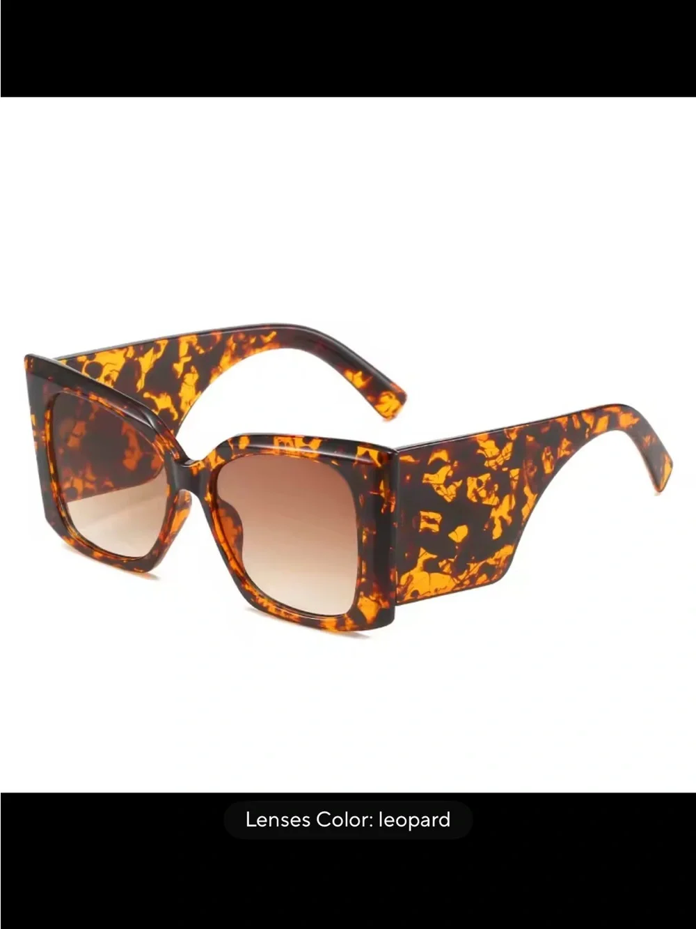 Women's Tortoiseshell Square Sunglasses - Brown Gradient Lenses
